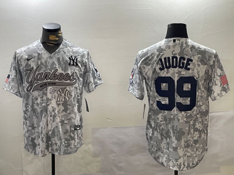 Men New York Yankees #99 Judge Camo Joint Name 2024 Nike MLB Jersey style 4